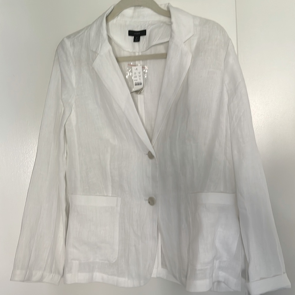 White linen J Crew Blazer size 8
